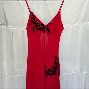 Vintage Delicates Sheer Floral Nightgown with Cutout Back